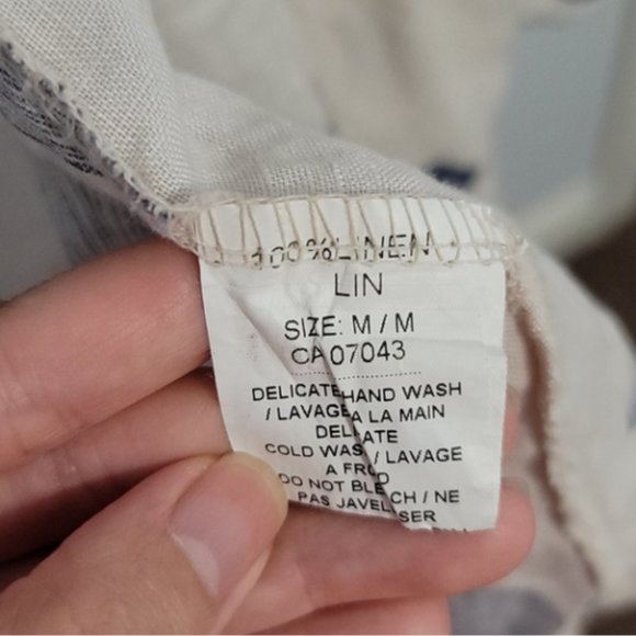 Italian Linen Cardigan Shirt With Print - Picture 6 of 10